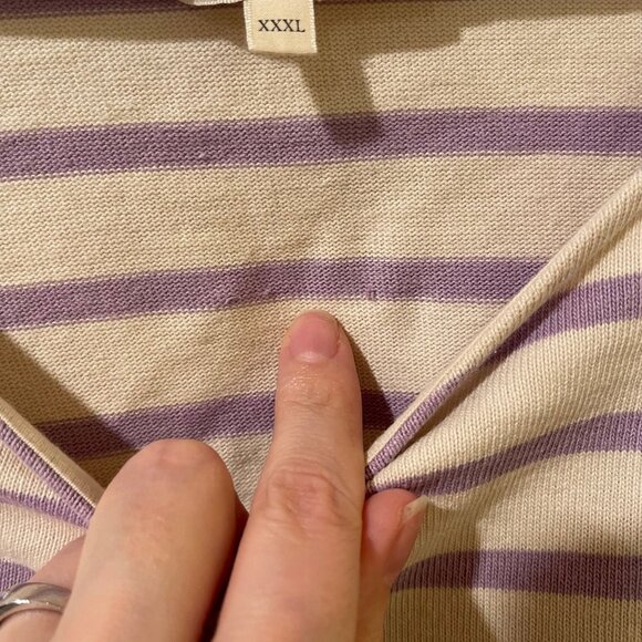 Sezane Colette mariniere lilac ecru stripe size XXXL - Picture 4 of 7